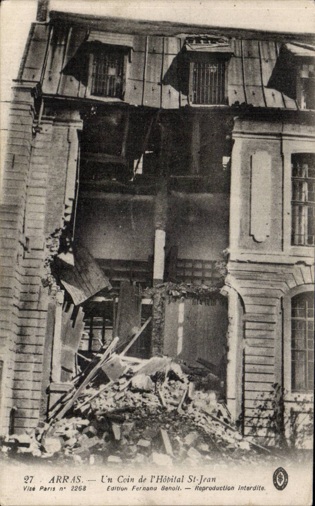 Arras 1914 de la guerra de CPA Militaria una esquina de St Jean del hospital