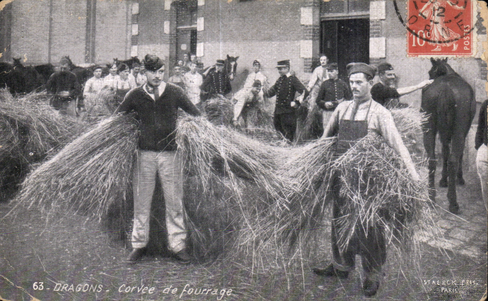 Servidumbre de los dragones de CPA Militaria del forraje uniforme
