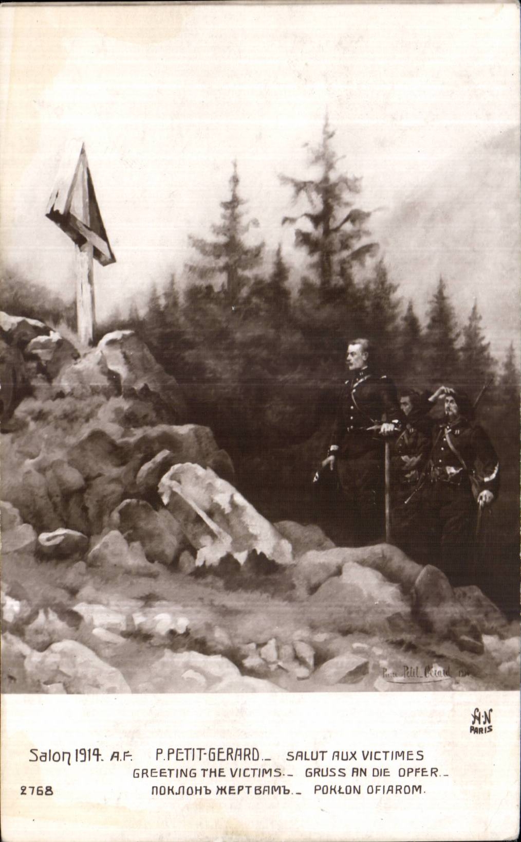 CPA Militaria Slon 1914 Small Gerald Hello with the victims