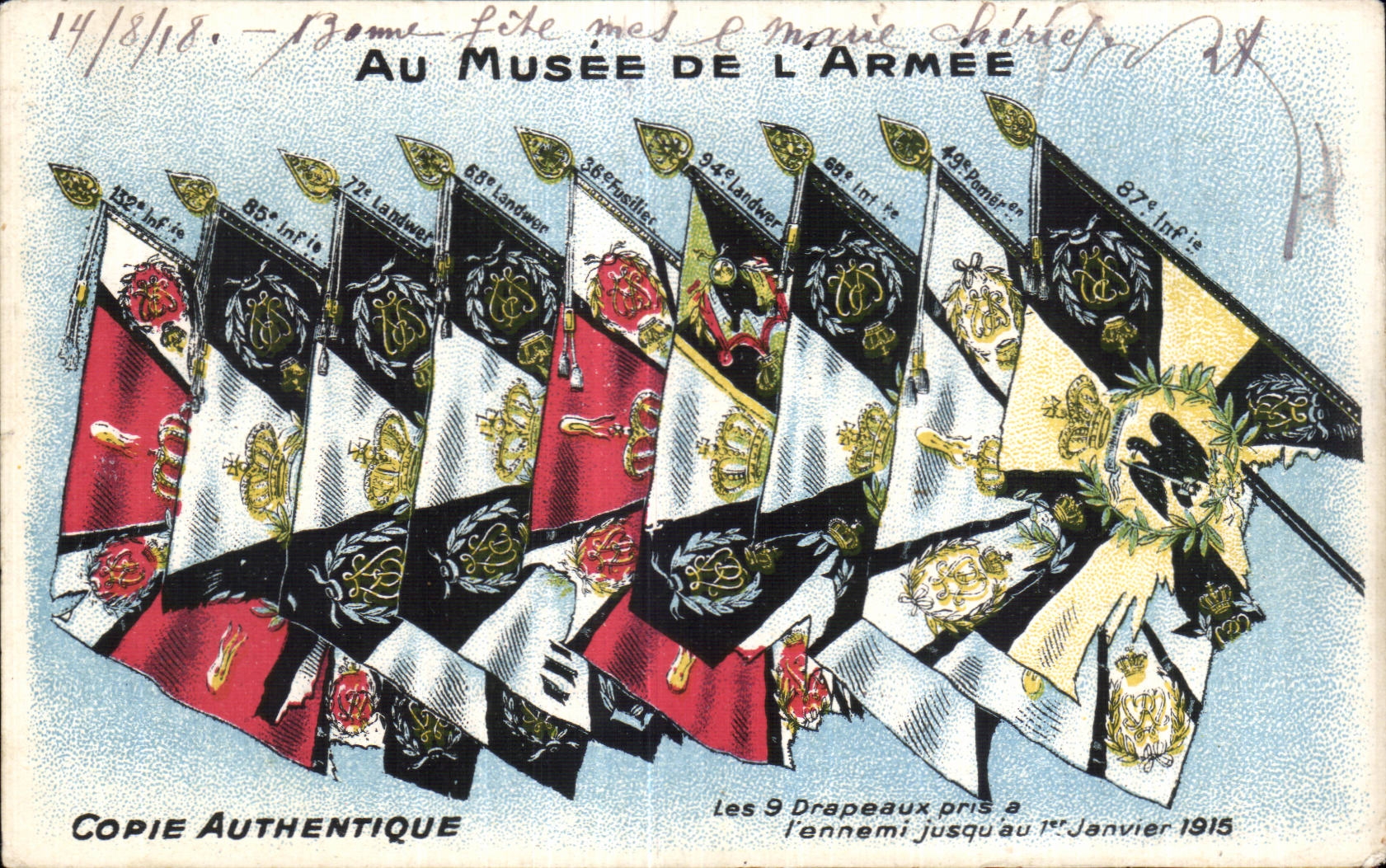 CPA Militaria the Great War 1914 Paris With the museum of armed the 9 flags taken has enemy jusqu at January 1st 1915