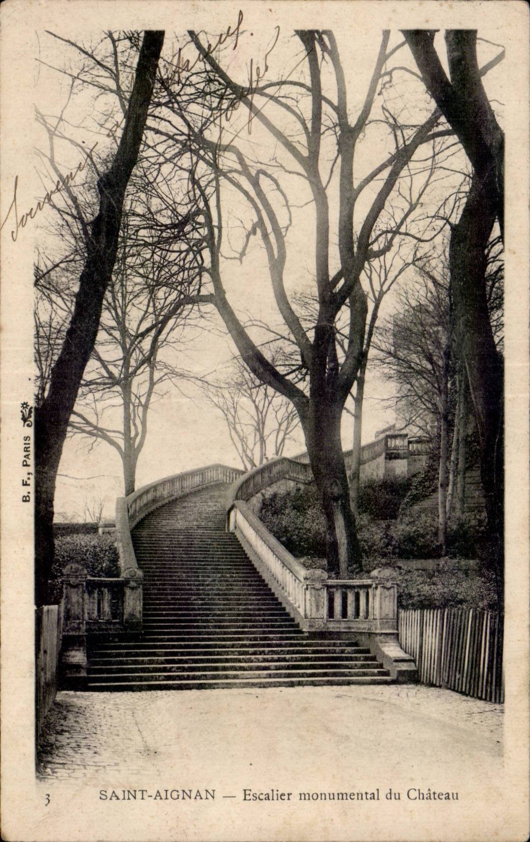 CPA Saint Aignan Escalier monumental du chateau
