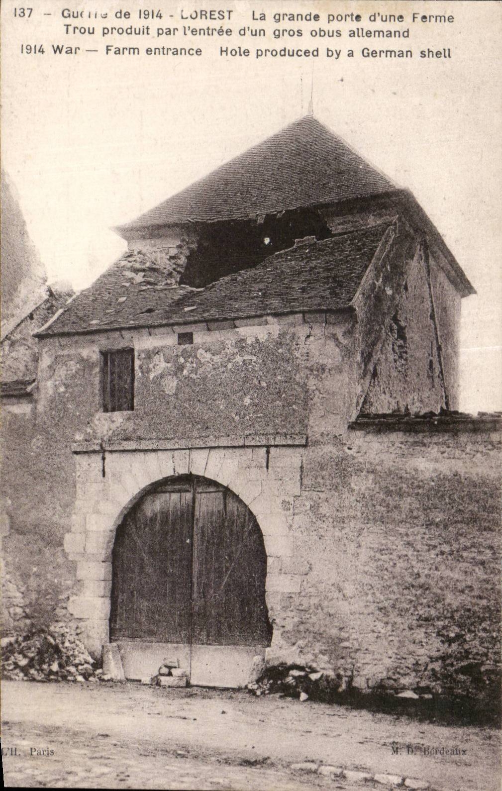 CPA Militaria Dorest the large door a farm