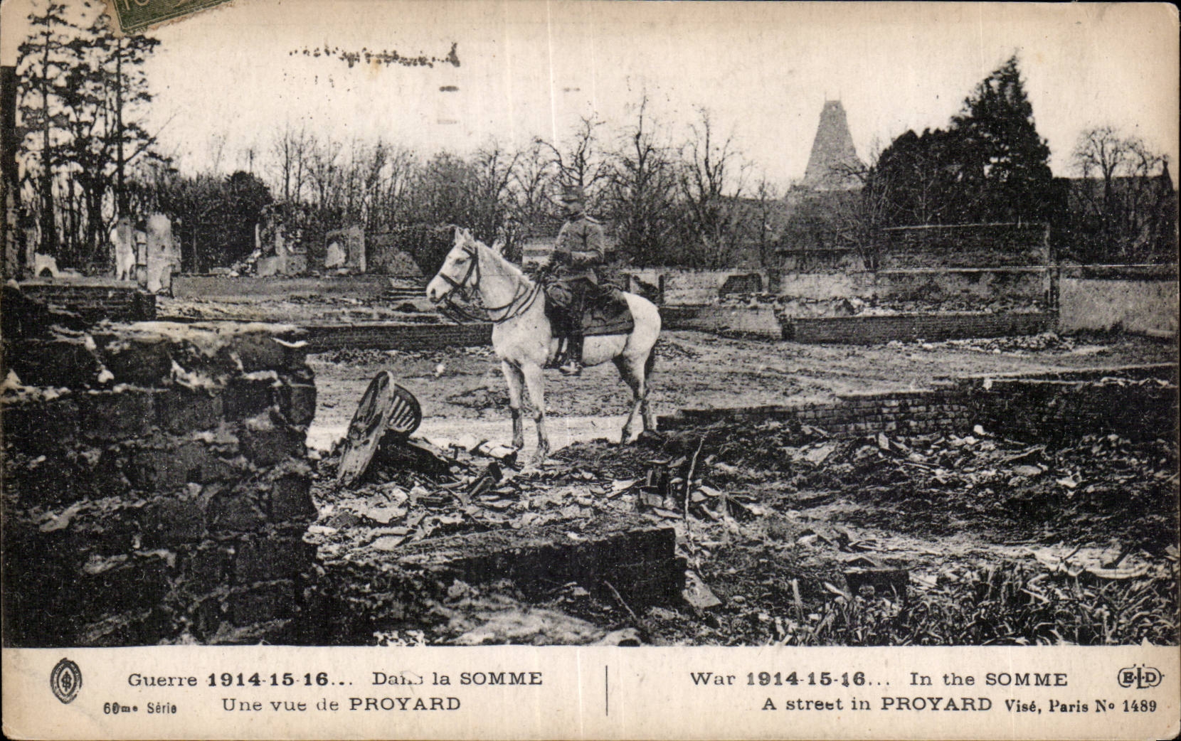 CPA Militaria In the Sum a sight of Proyard Horse Horse