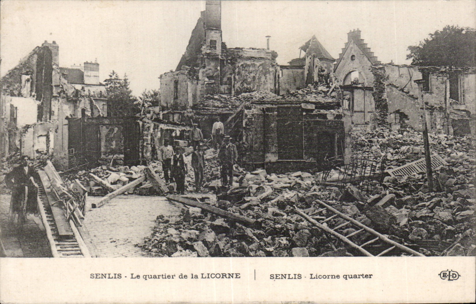 Guerra 1914 1918 Senlis viejo de CPA Militaria el districto del unicornio