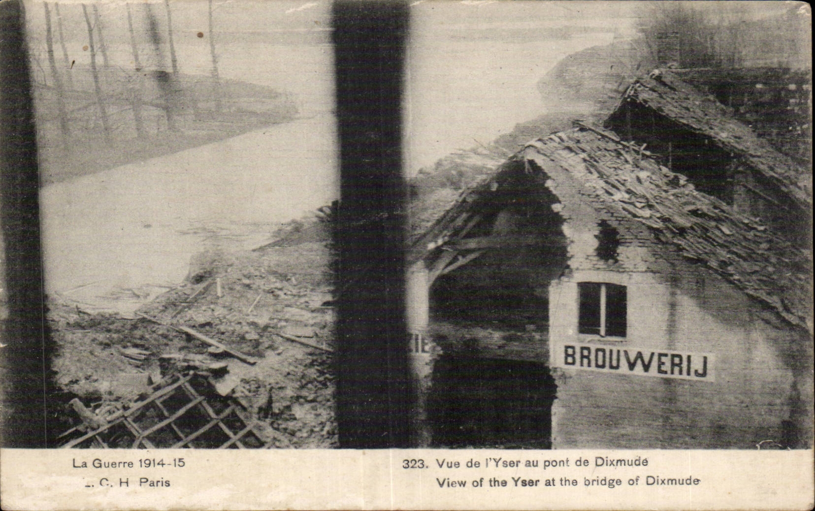 Guerra de CPA Militaria de 1914 1918 Vue en Yser con el puente de Dixmude