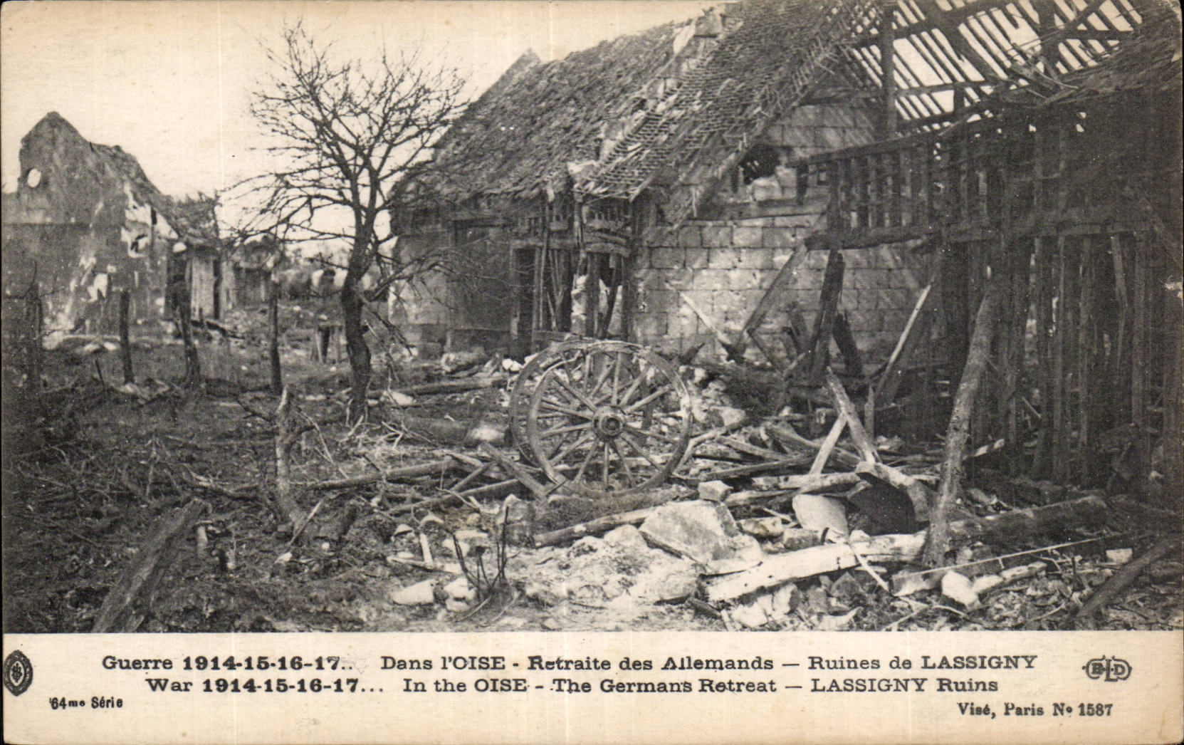CPA Militaria en el retiro de Oise de ruinas alemanas de Lassigny