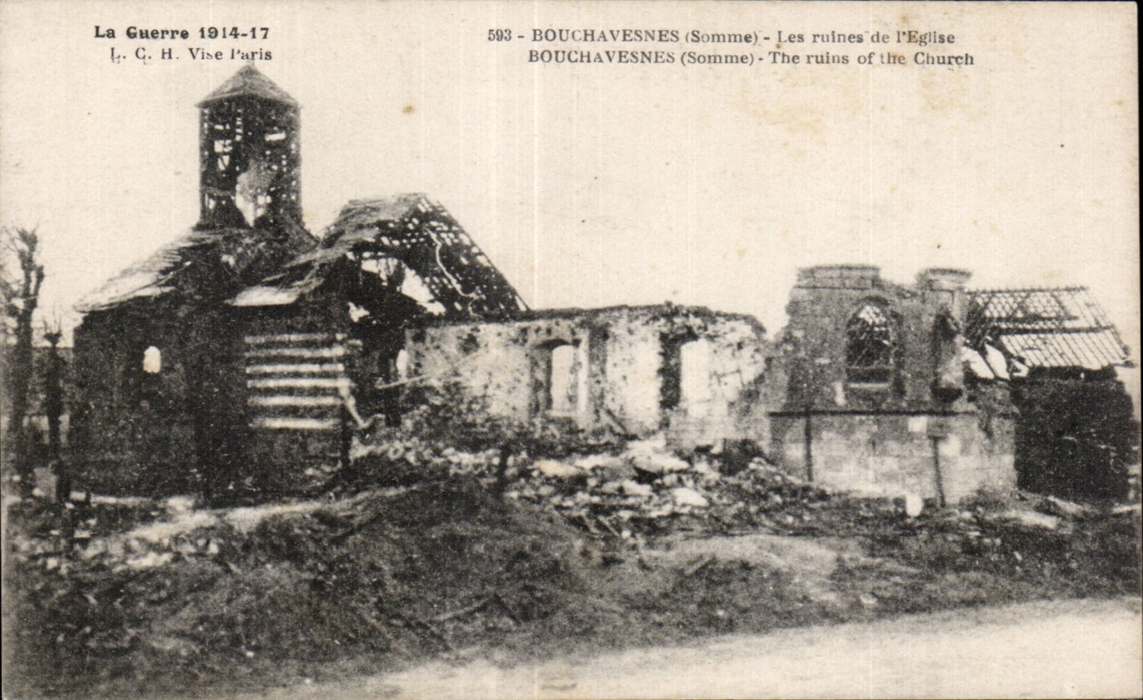 Ruinas de CPA Militaria Bouchavennes de la iglesia