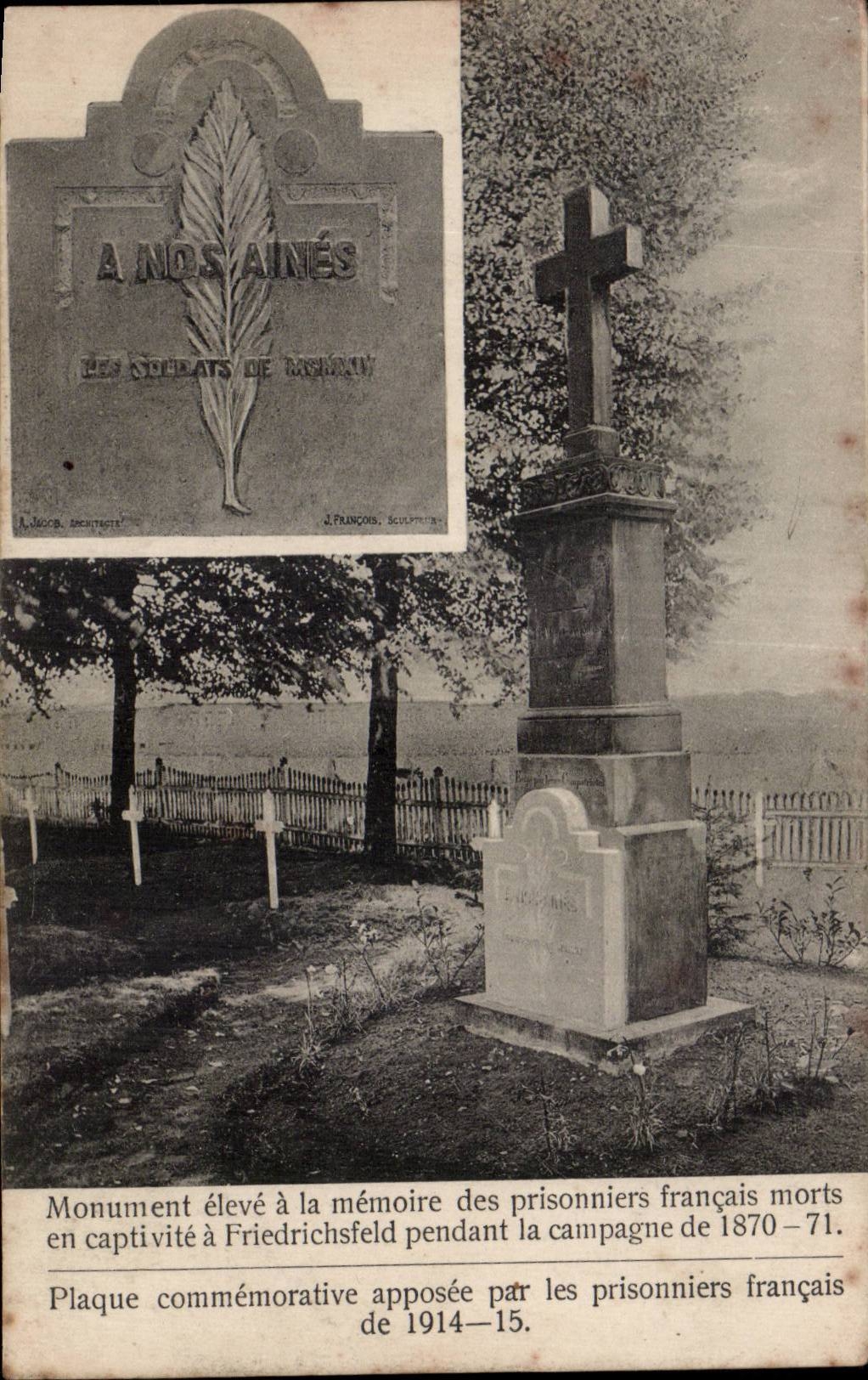 Apposee de la placa conmemorativa de CPA Militaria de los 1914 1915 viejos presos Friedrichsfeld