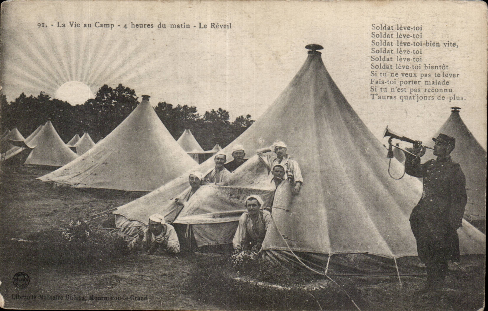 CPA Militaria life with the camp 4 hours of the morning the alarm clock