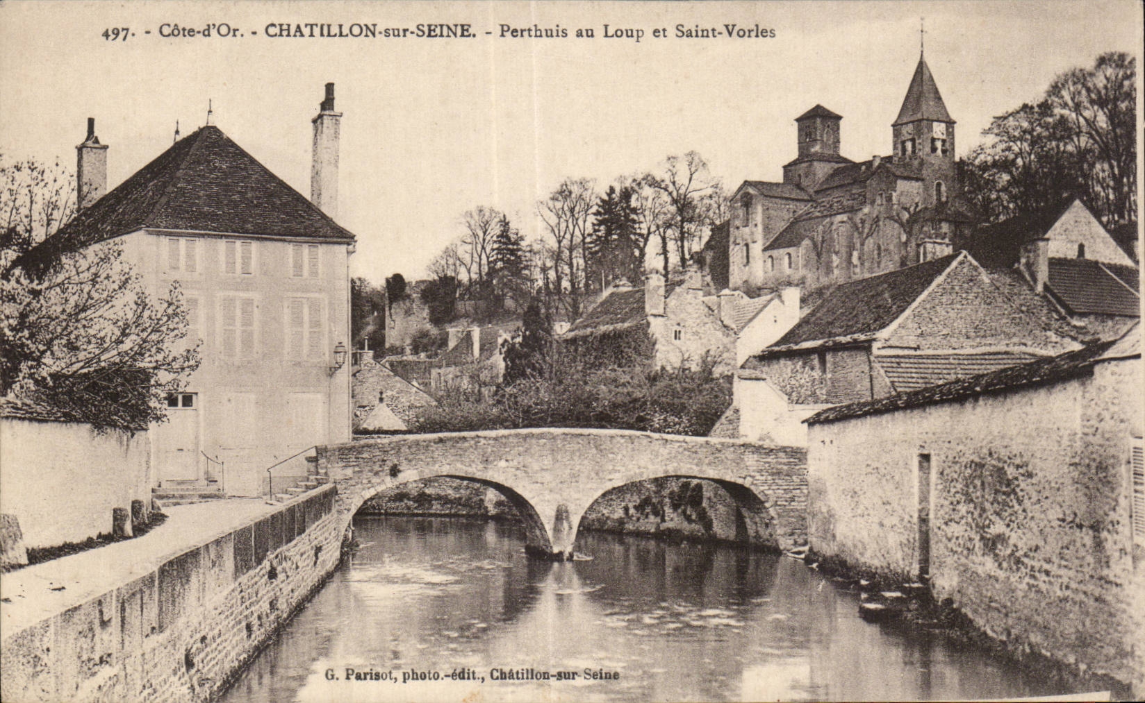 CPA Chatillon on the Seine Perthuis with the wolf and Saint Vorles