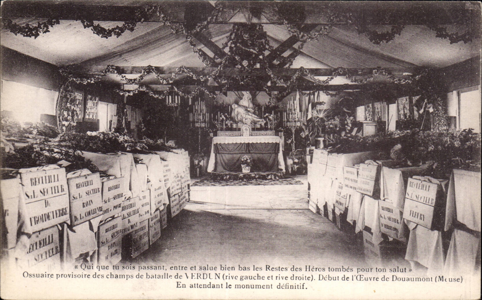 Osario de CPA Militaria Verdun provisional de la batalla