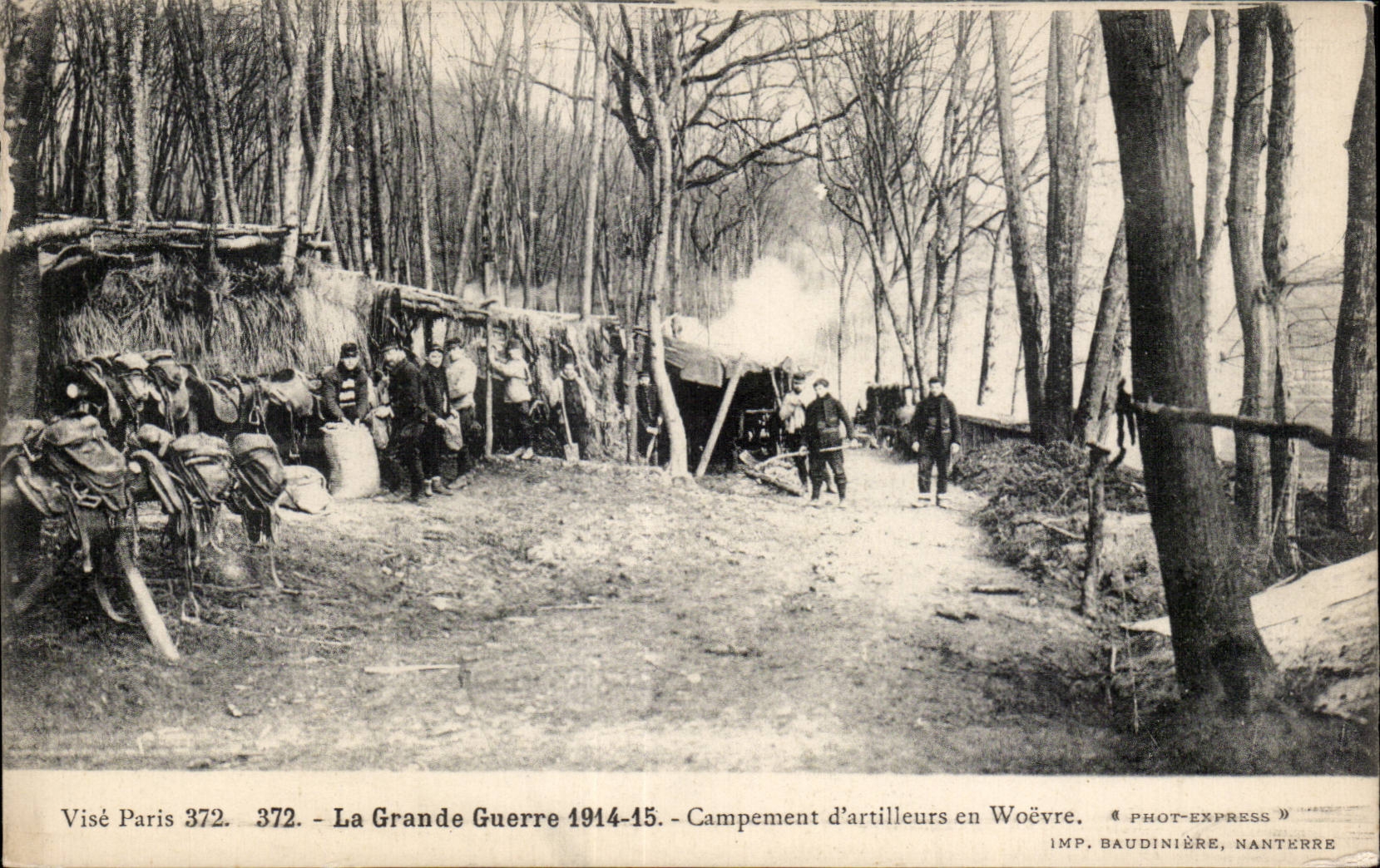 CPA gran los artilleros que acampan de la guerra 1914 en Woevre