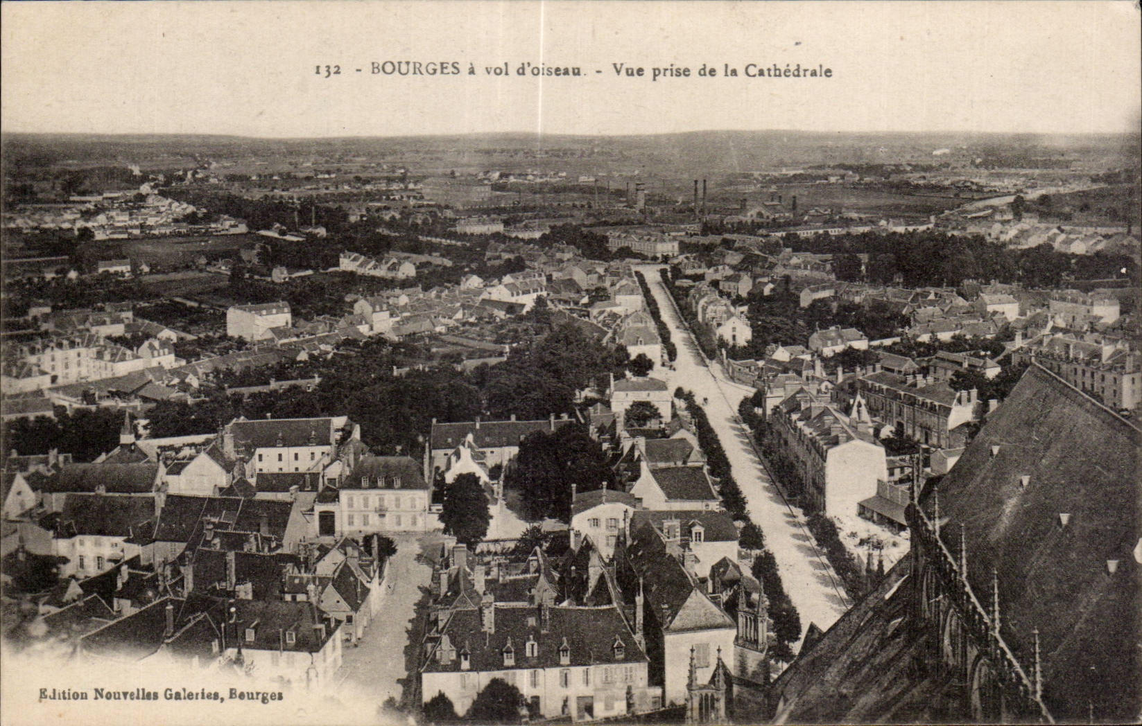 CPA Bourges has flight bird Seen from cathedral