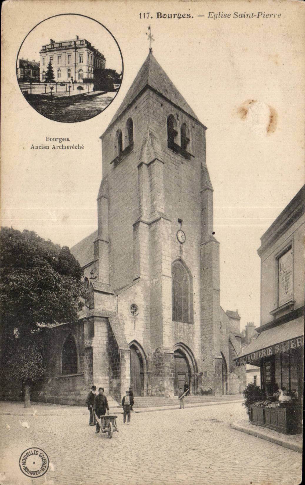 CPA Bourges Church Saint Pierre Archbishop's palace