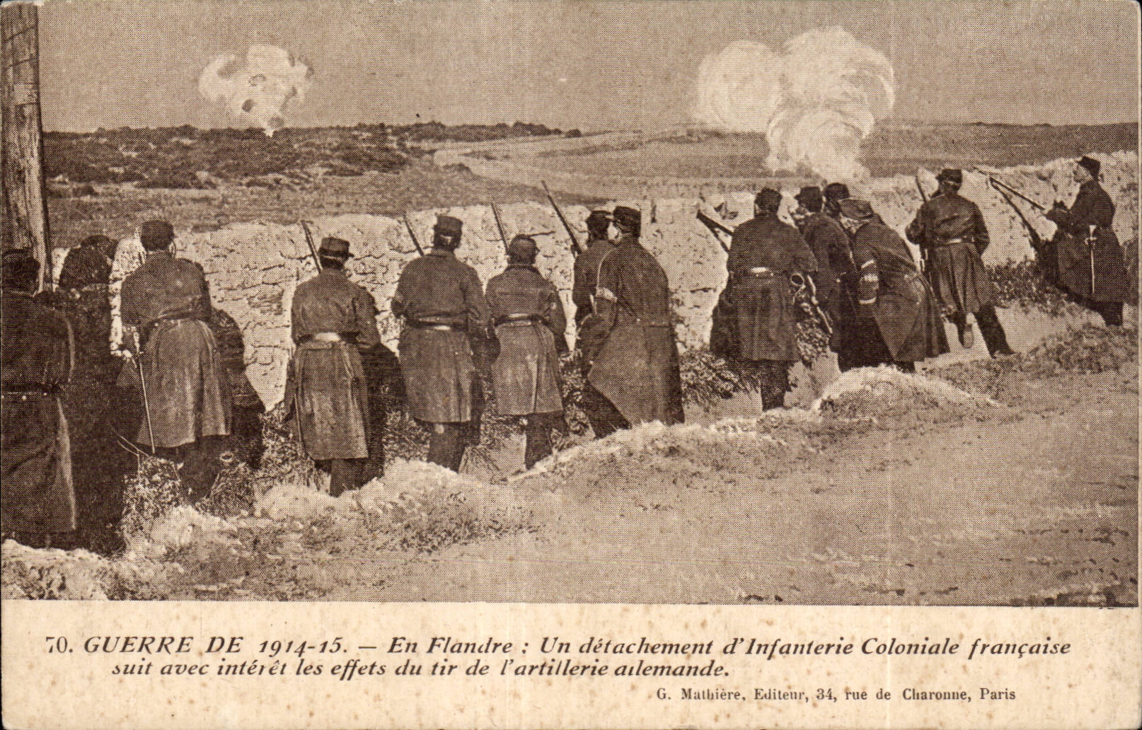 Guerra de CPA Militaria de 1914 en Flandes una infanteria colonial francesa de la separacion