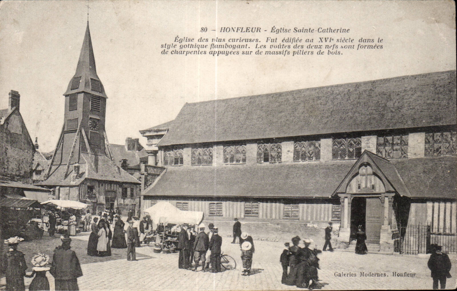 Honfleur - Eglise Sainte Catherine Marche - CPA