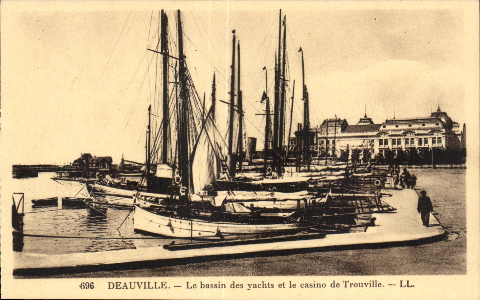 Deauville - the Basin of the Yachts - Casino of Trouville - CPA