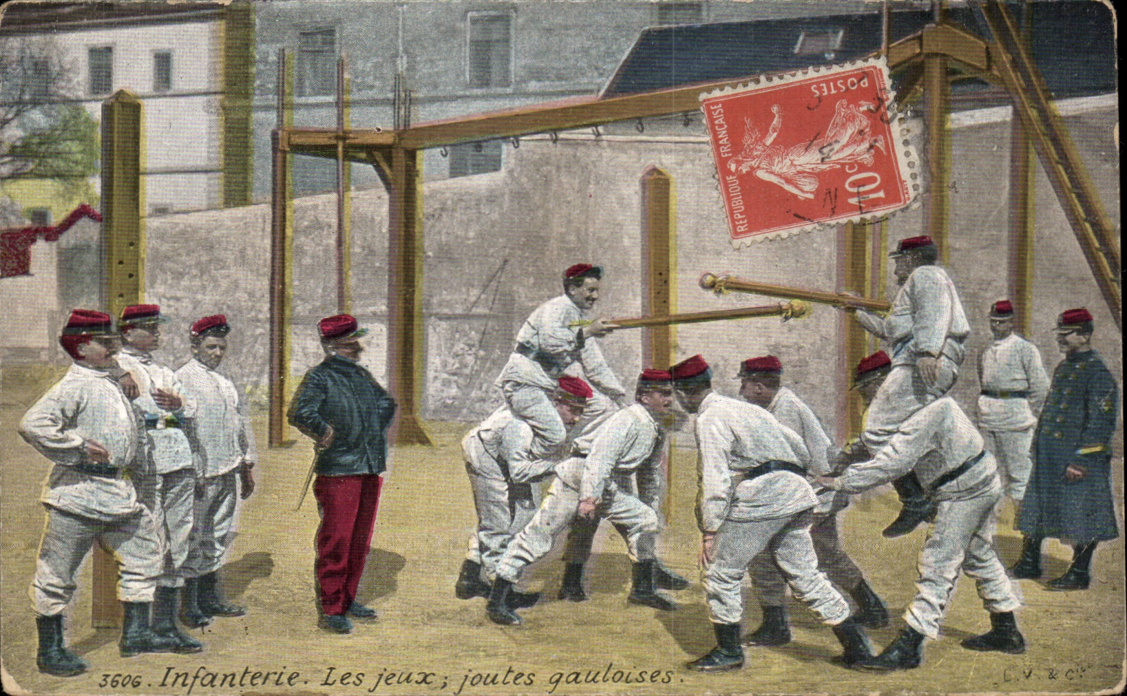 CPA Militaria Infantry the plays Gallic tournaments