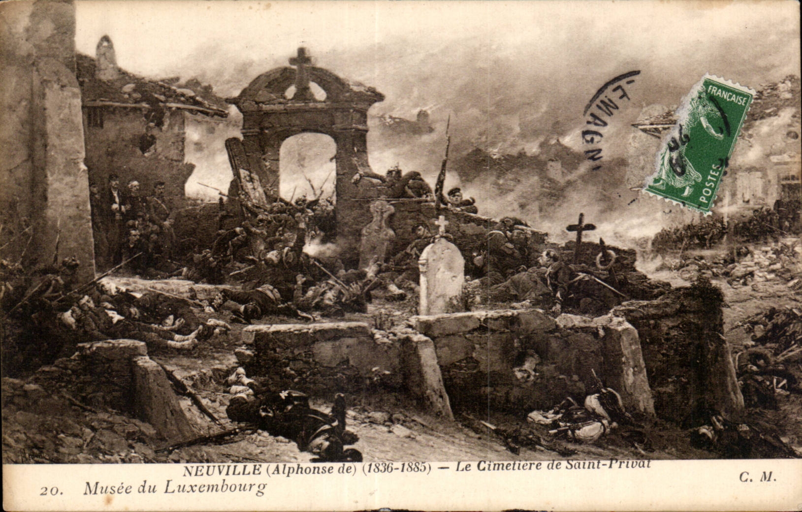 CPA Militaria Neuville the cemetery of Saint privat Museum of Luxembourg