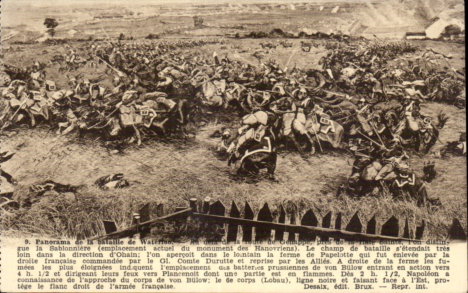 CPA Militaria Panorama of the battle of Waterloo Napoleon