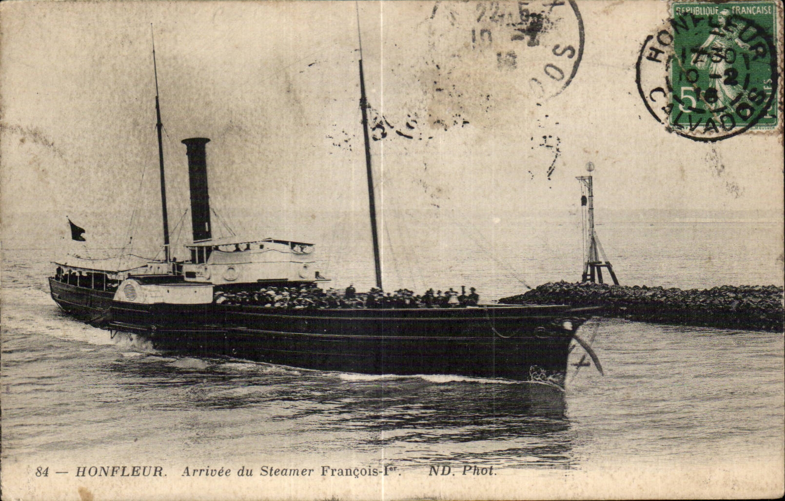 Honfleur - Arrivee du Steamer Francois I - CPA