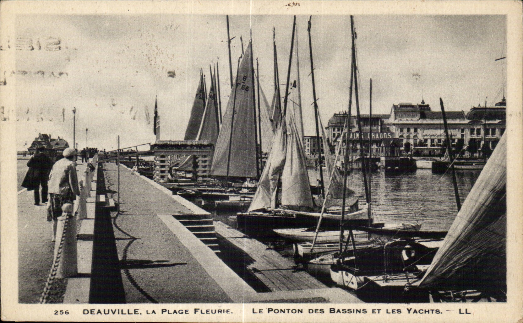 Deauville - the Flowered Beach - the Pontoon of the Basins and Yachts - CPA