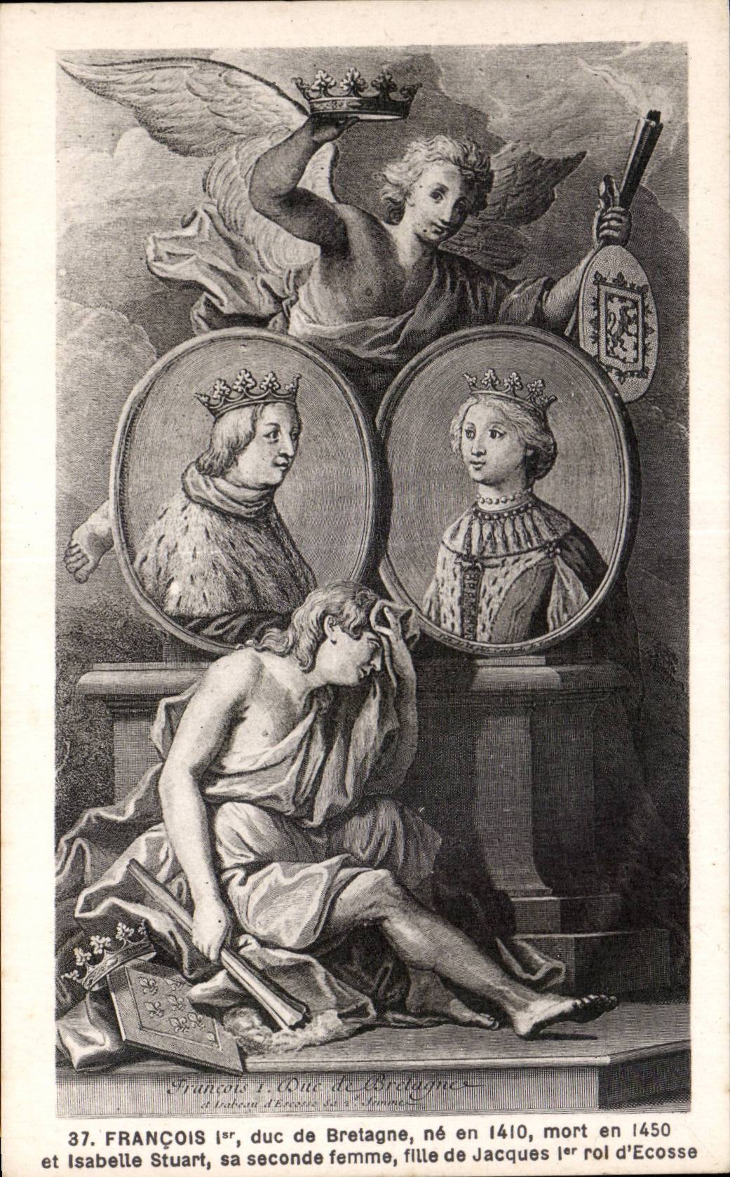CPA Francois 1er duc de Bretagne ne en 1410 mort en 1450 et Isabuelle Stuart
