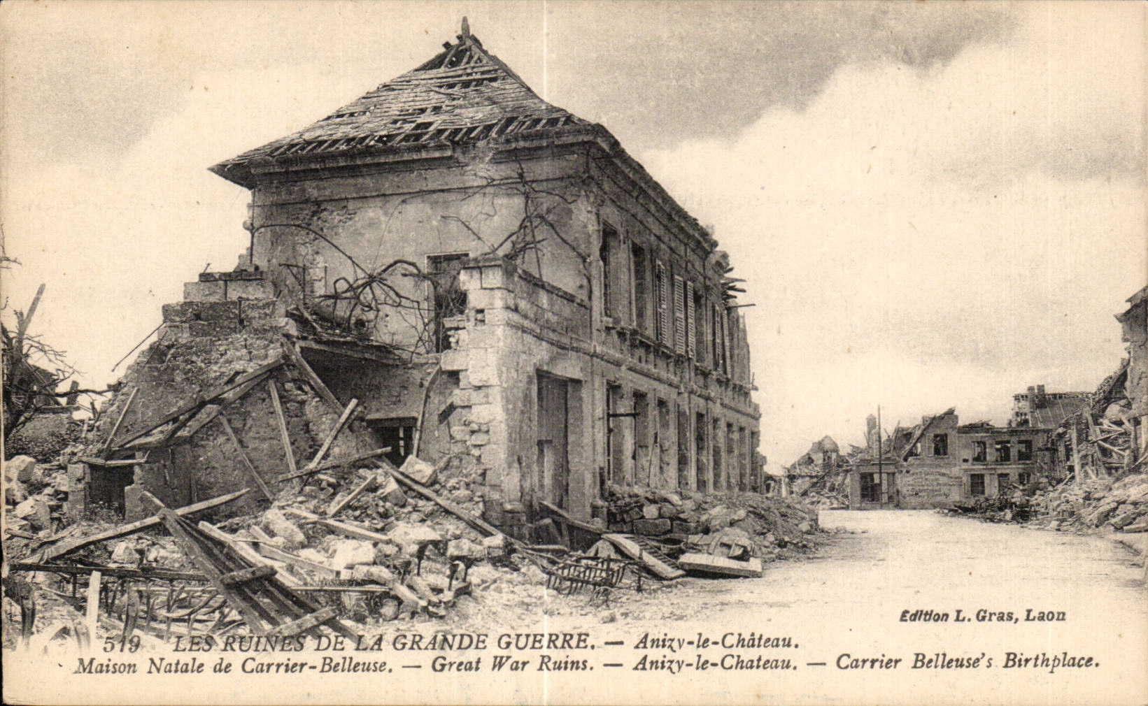 CPA Militaria ruins of the Anizy Great War the Castle