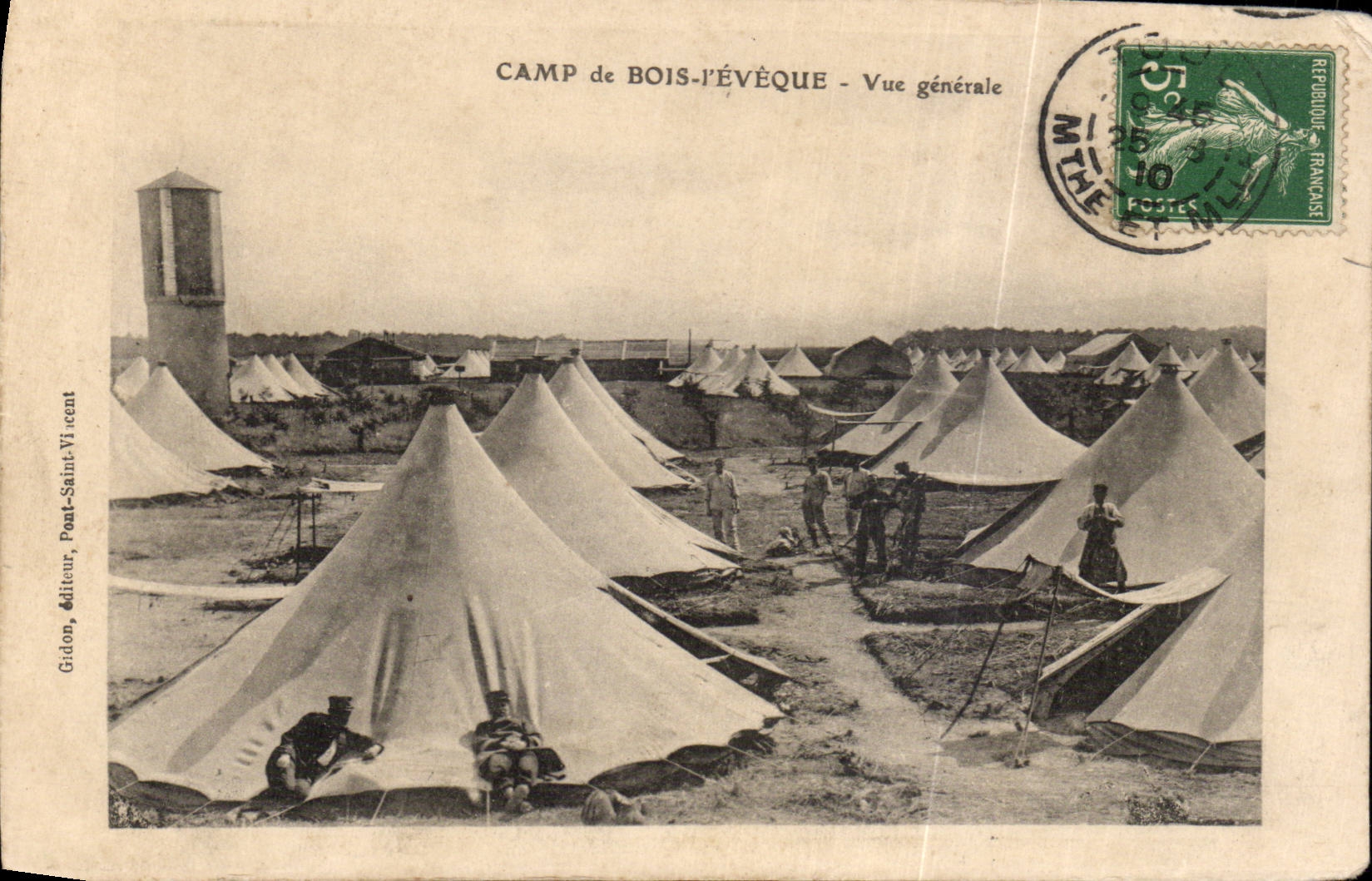 Campo de CPA Militaria del obispo de madera vision