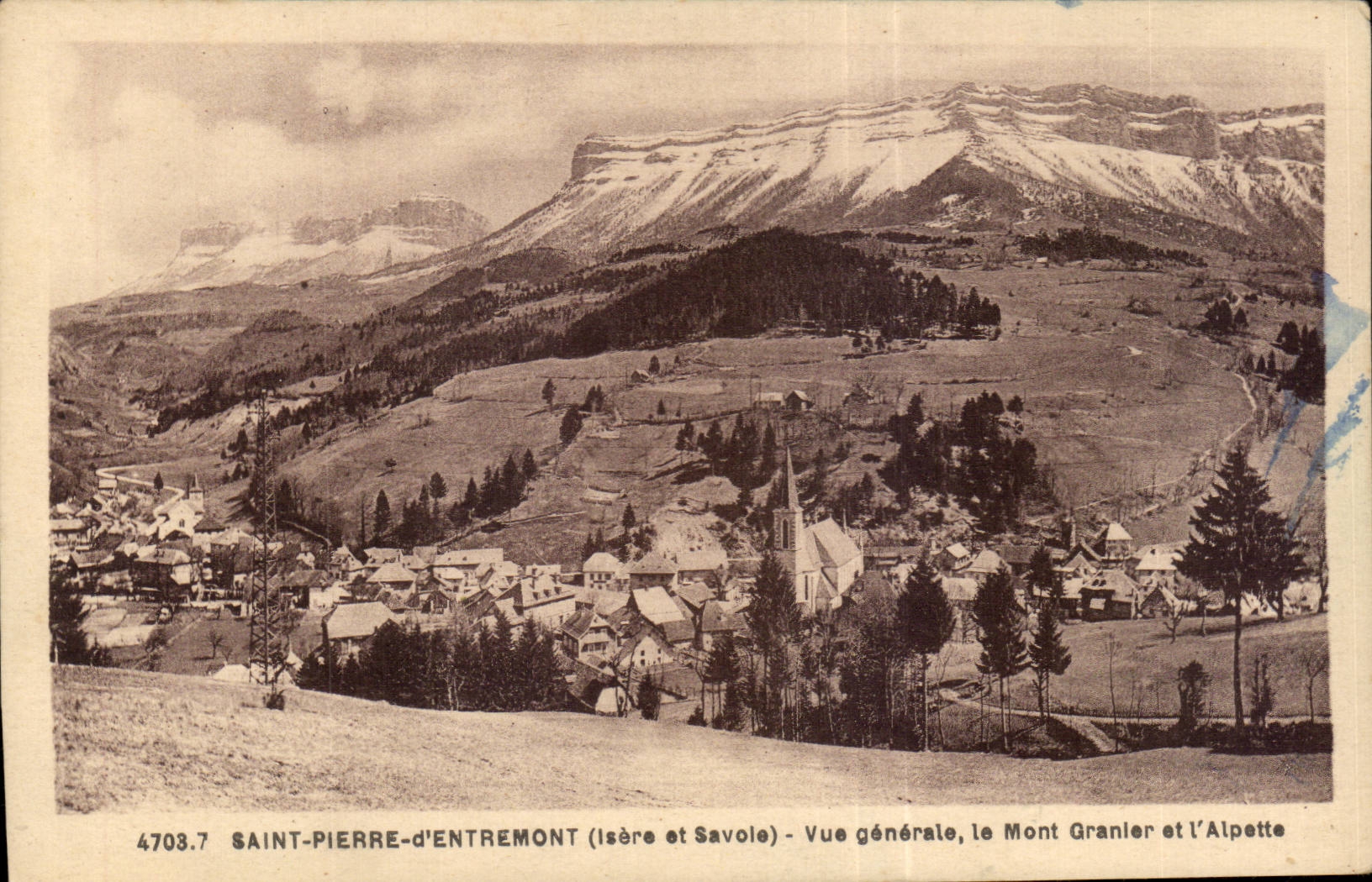 St Pierre Entremont - View - the Granier Mount - CPA