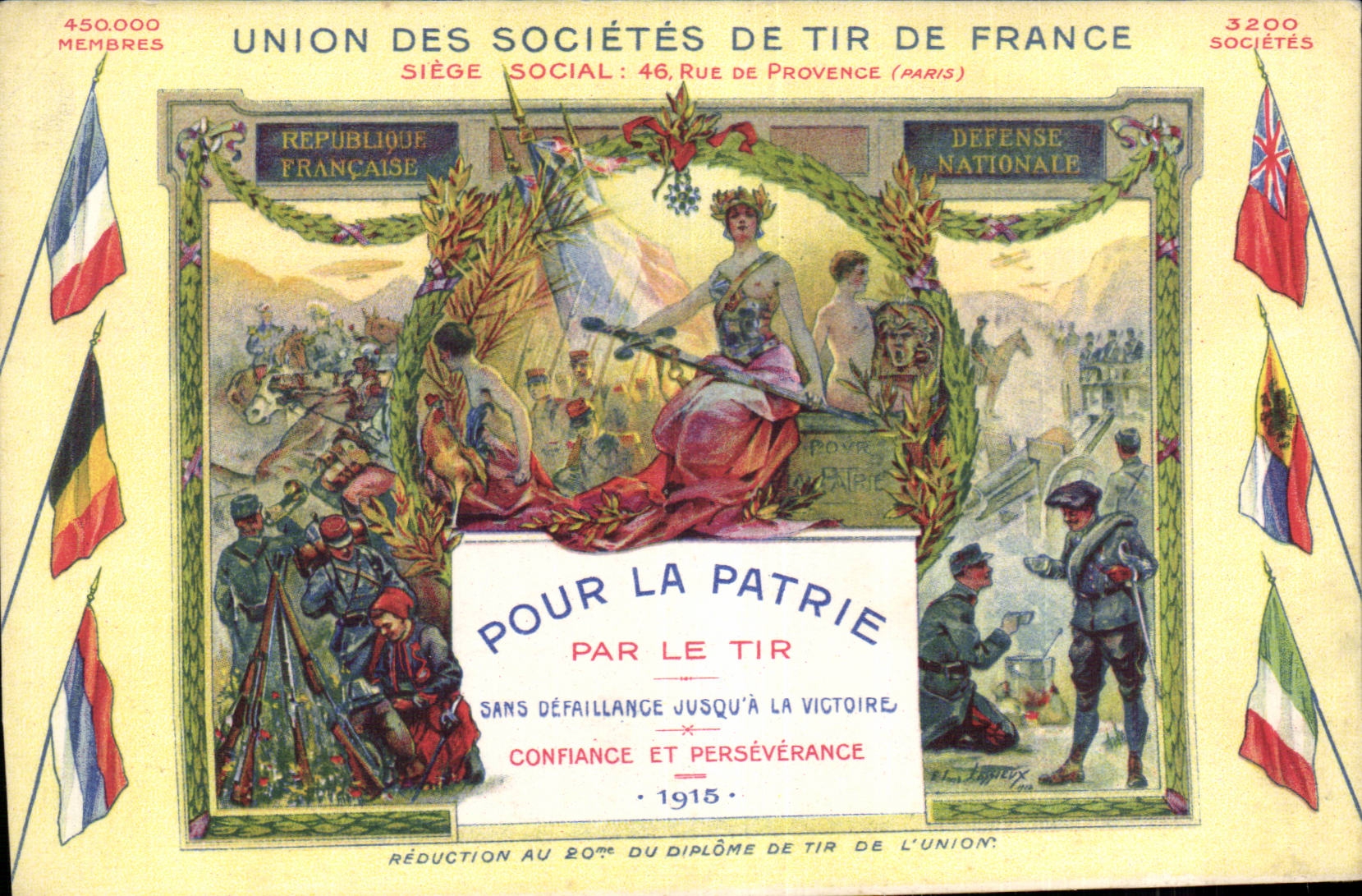 CPA Militaria Union of the shooting clubs of France For the fatherland