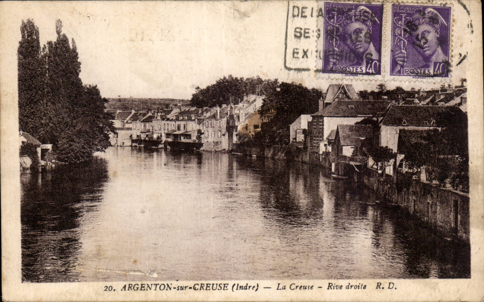 Indre - Argenton sur Creuse - La Creuse - rive droite - CPA