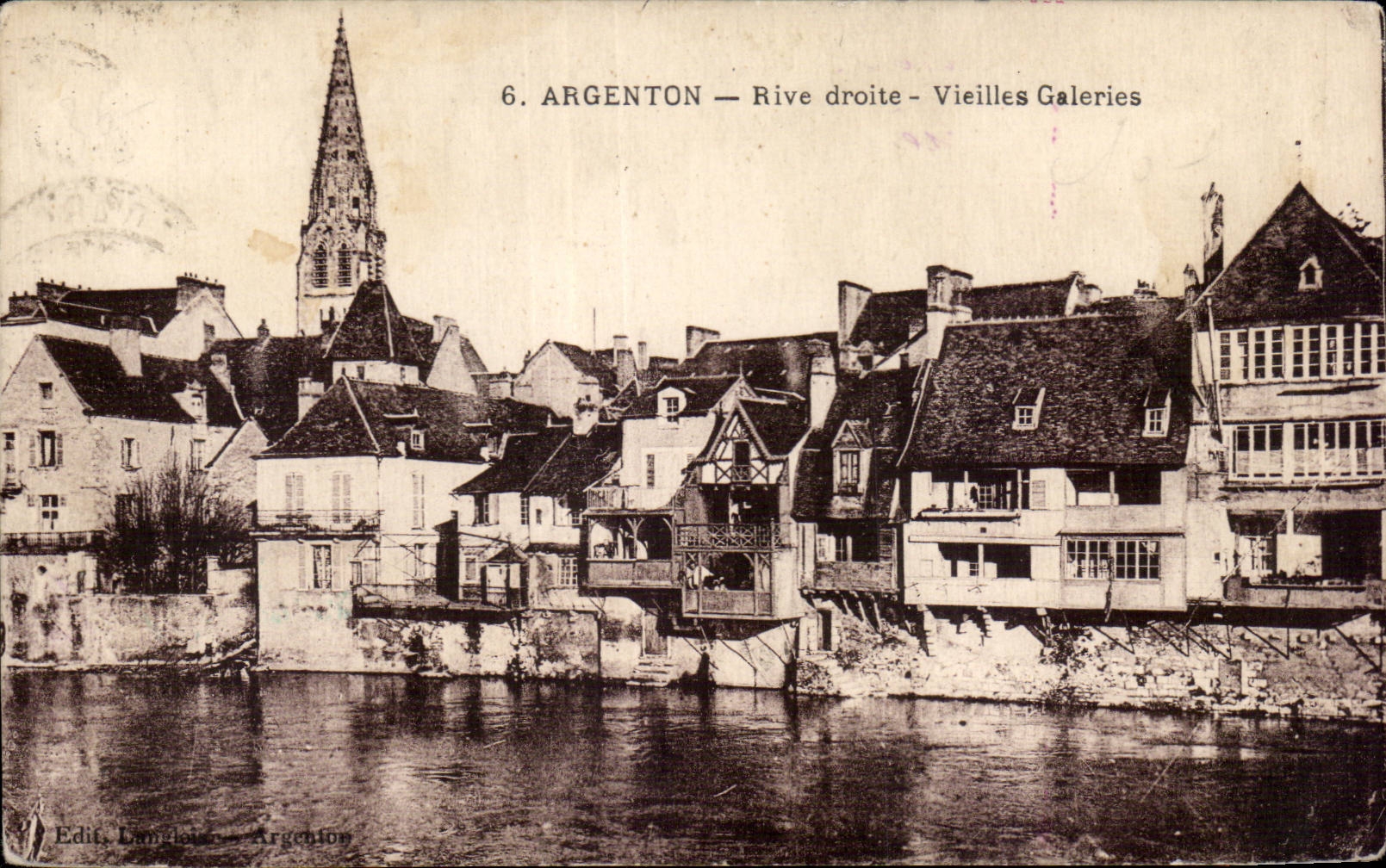 Argenton - Rive droite - Vieilles Galeries - CPA