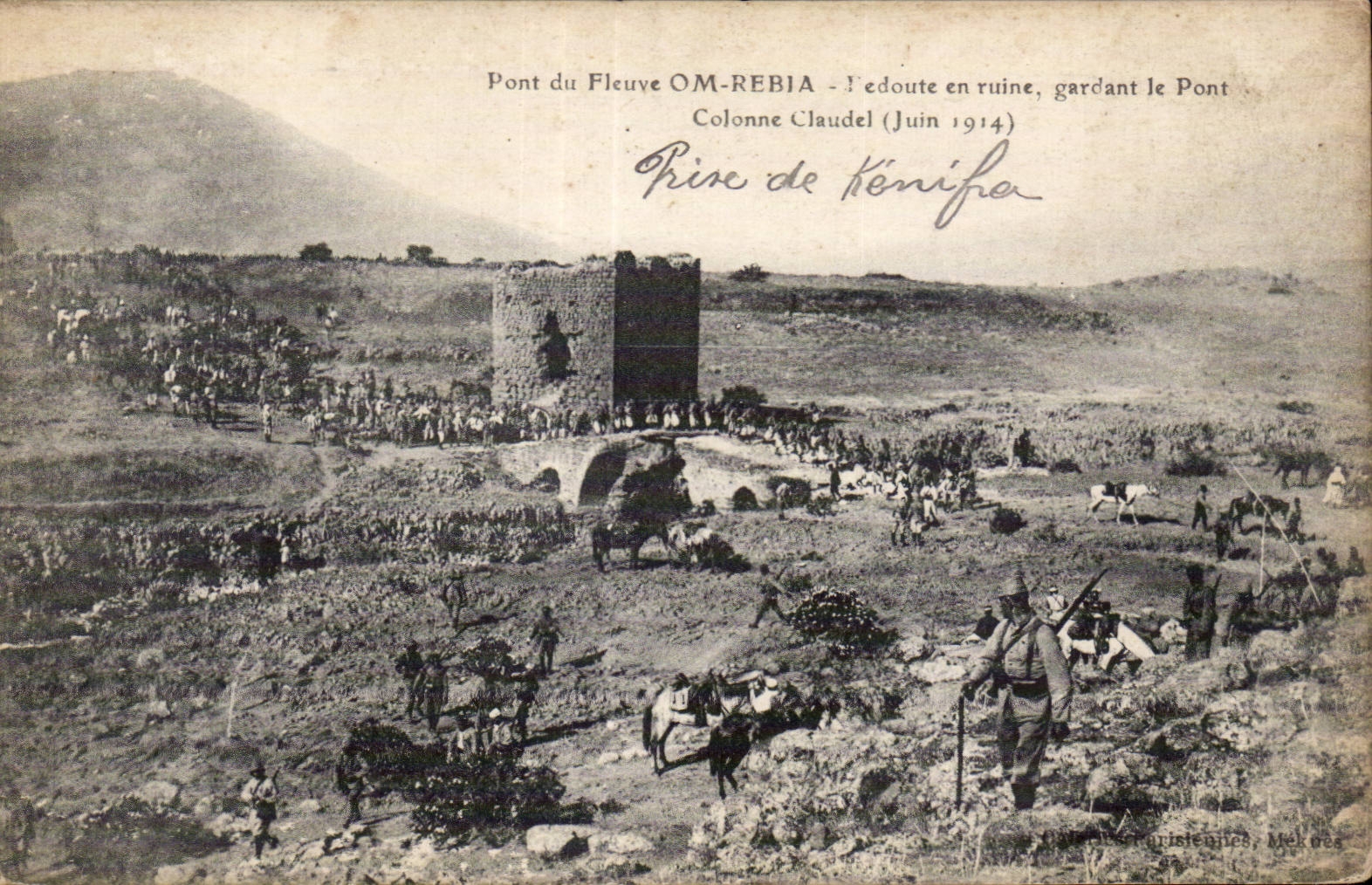 CPA Militaria Bridge of the river OmRebia Bridge Column Claudel (June 1914)