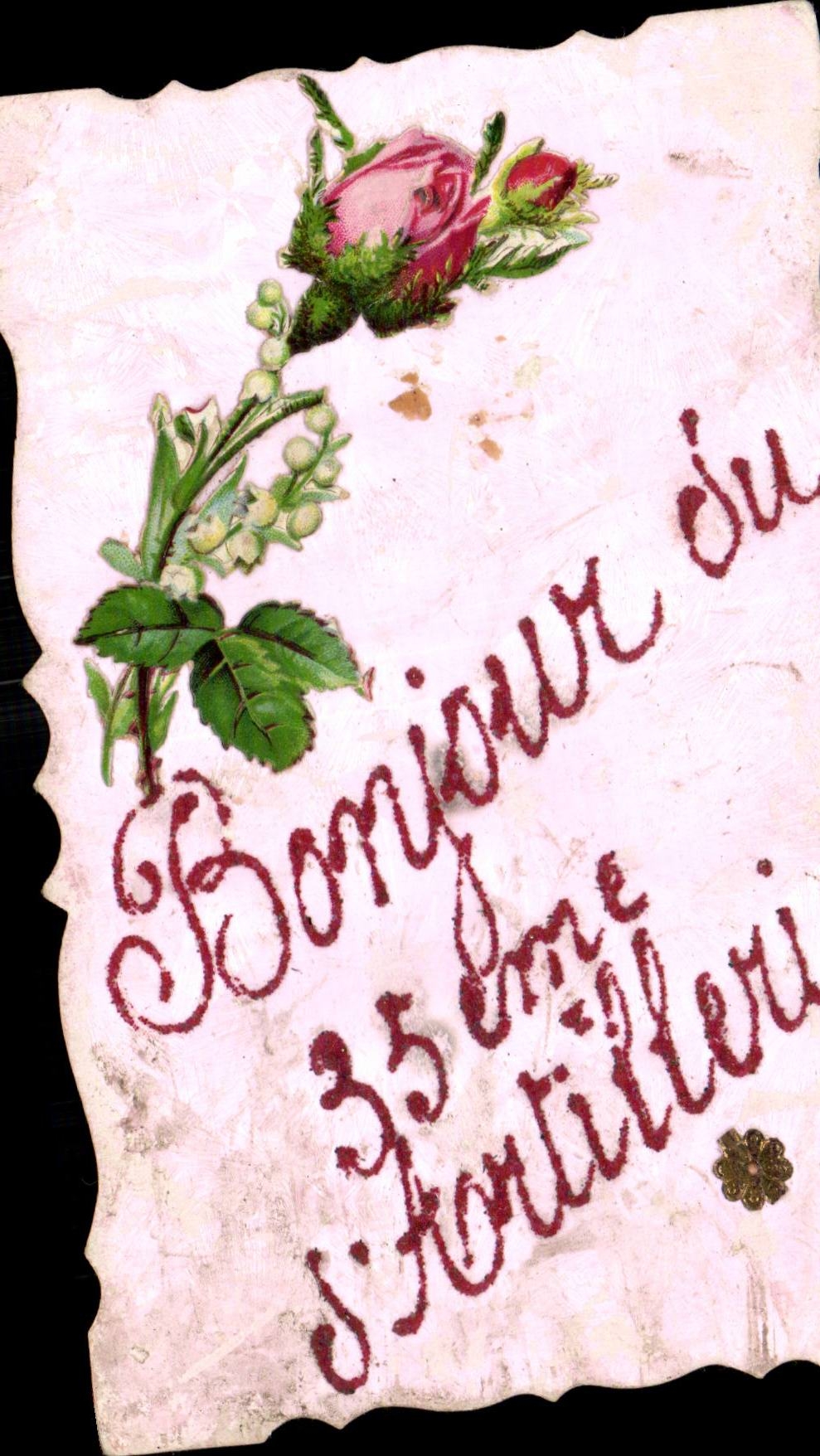 CPA Militaria Fantasy Hello of the 35eme artillery