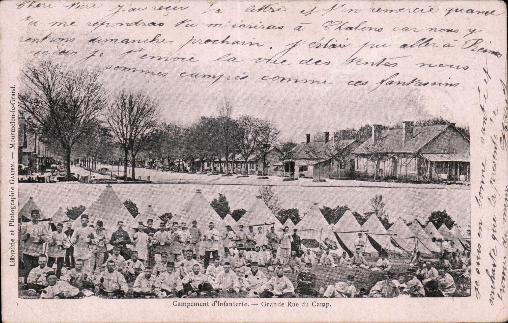 CPA Militaria Camping infantry Main street of the camp