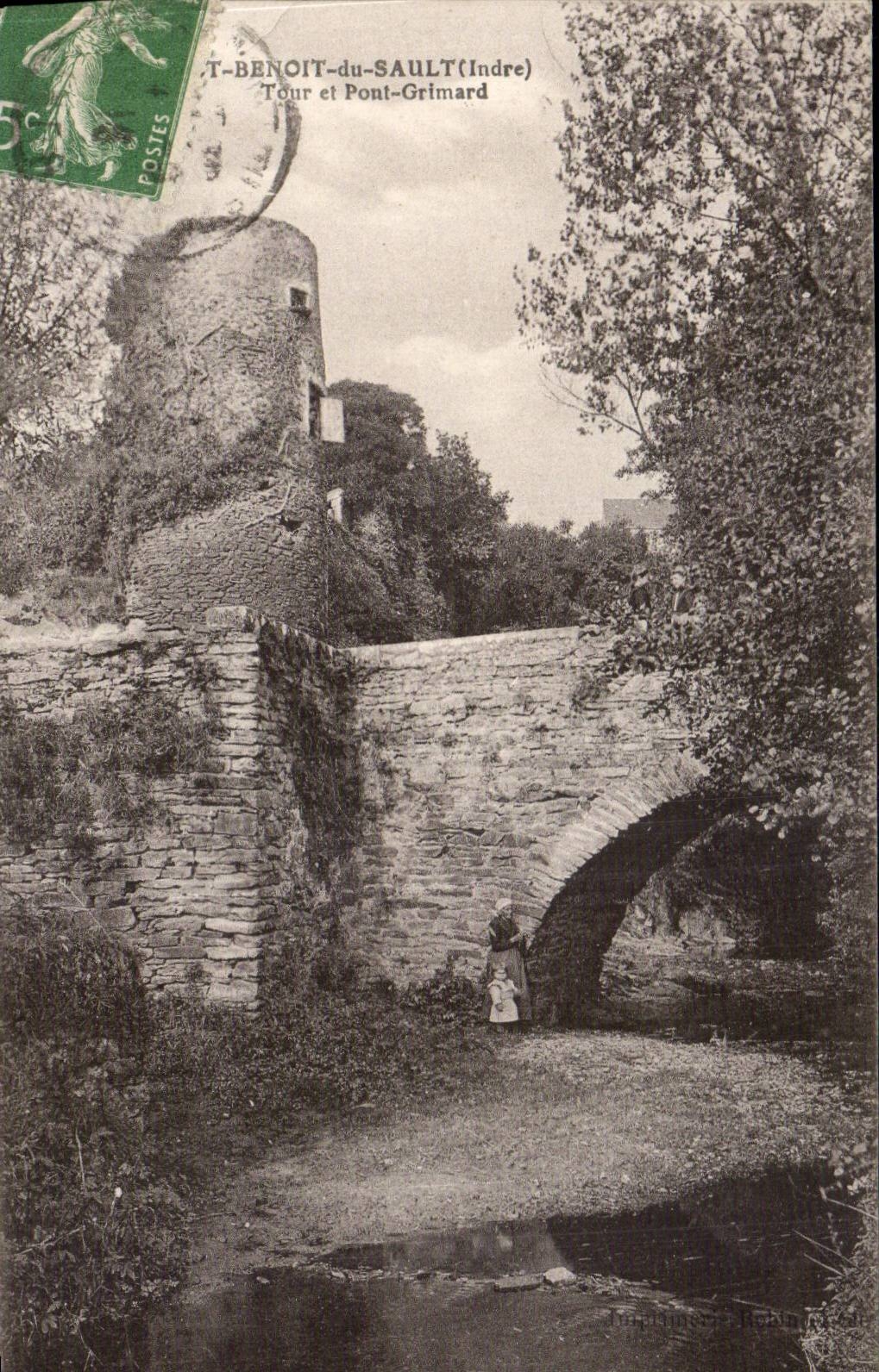 Benoit du Sault - Tour et Pont Grimard - CPA