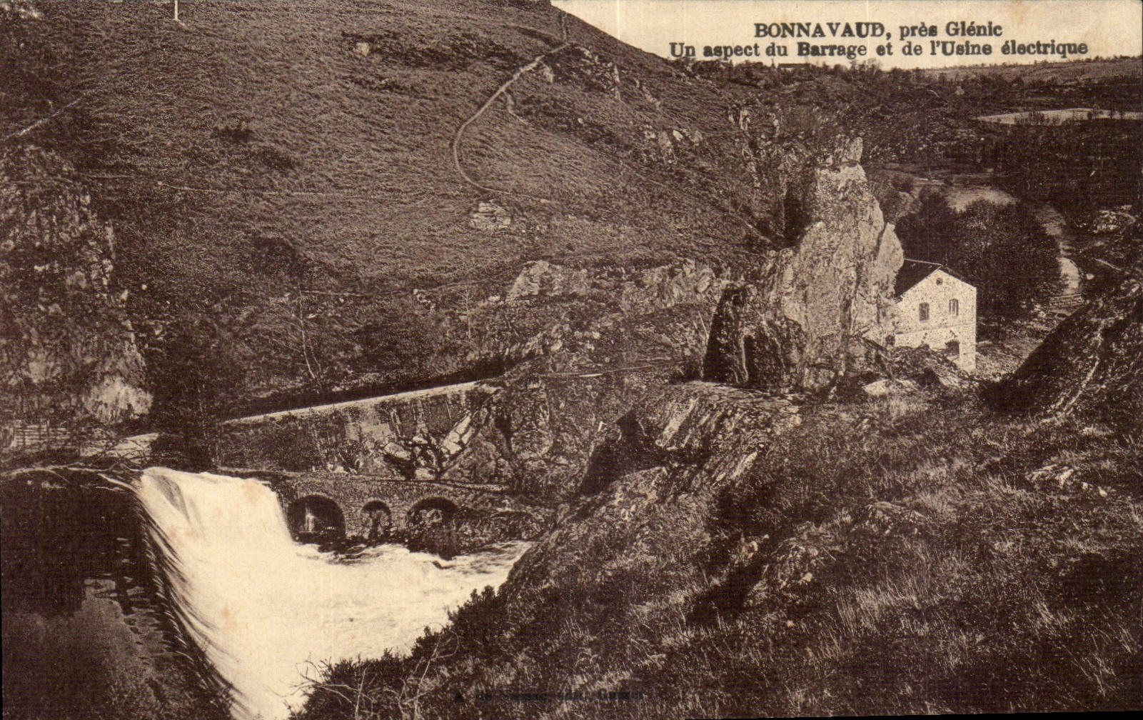Bonnavaud - pres Glenic - Le Barrage - Usine Electrique - CPA