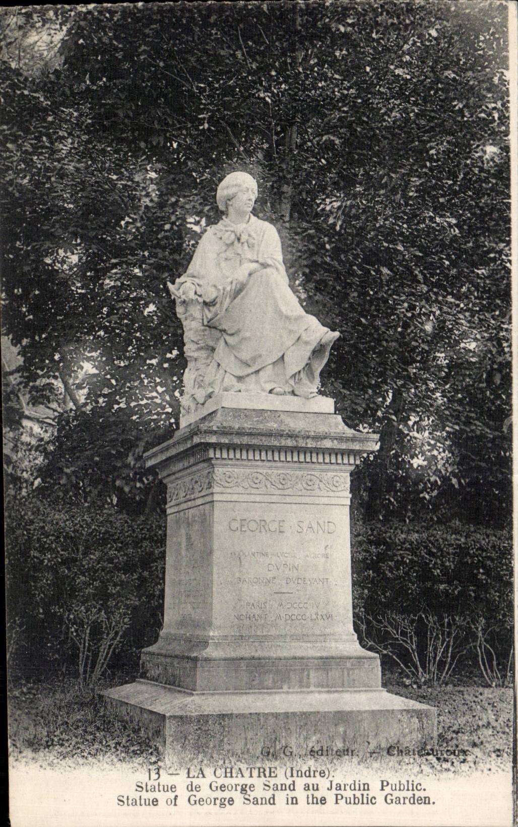 La Chatre - Statue de George Sand - CPA