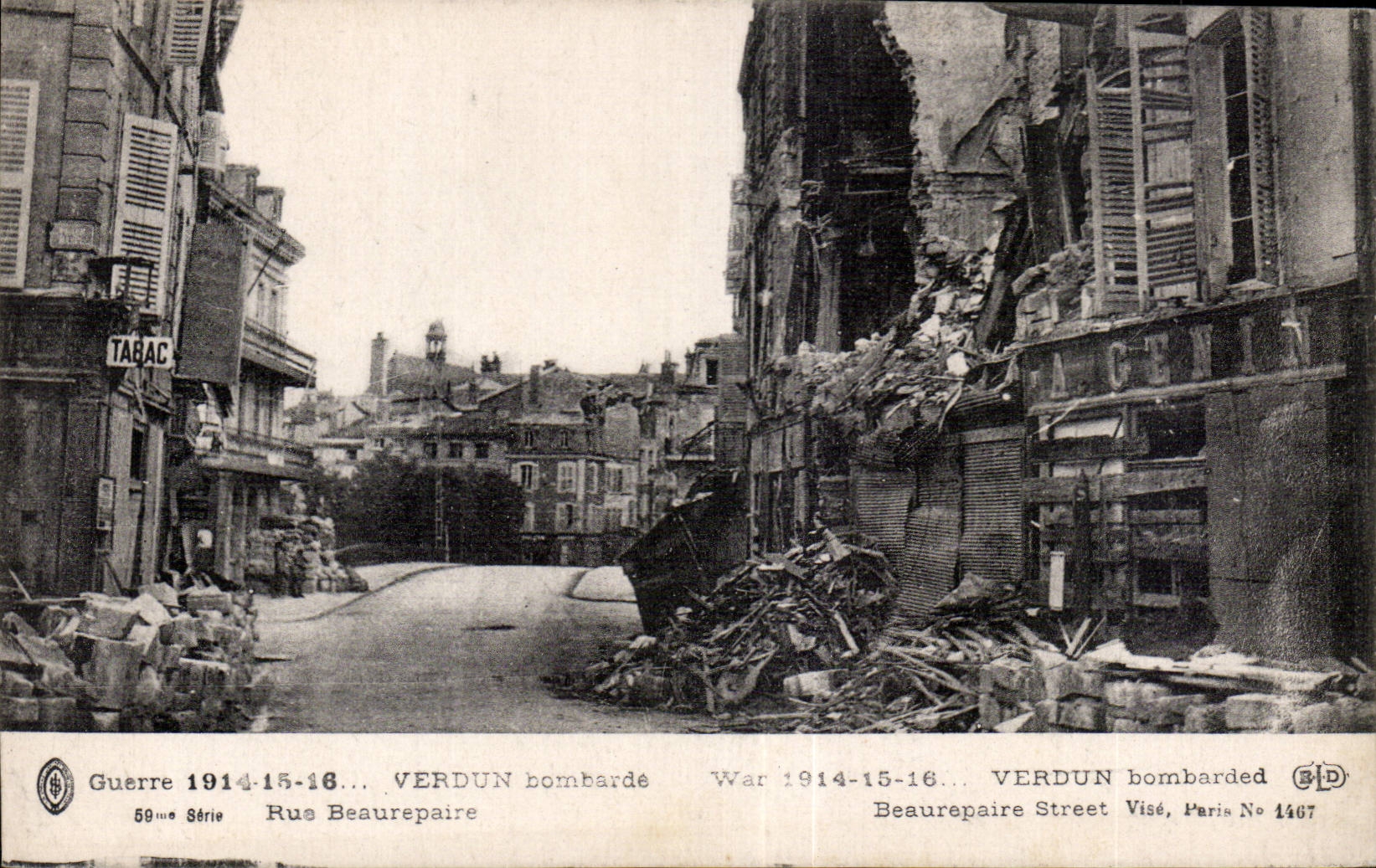CPA Militaria Verdun bombards Rue Beaurepaire
