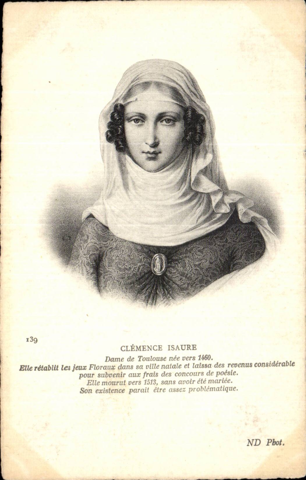 CPA Fantaisie Clemence Isaure Damed e Toulouse