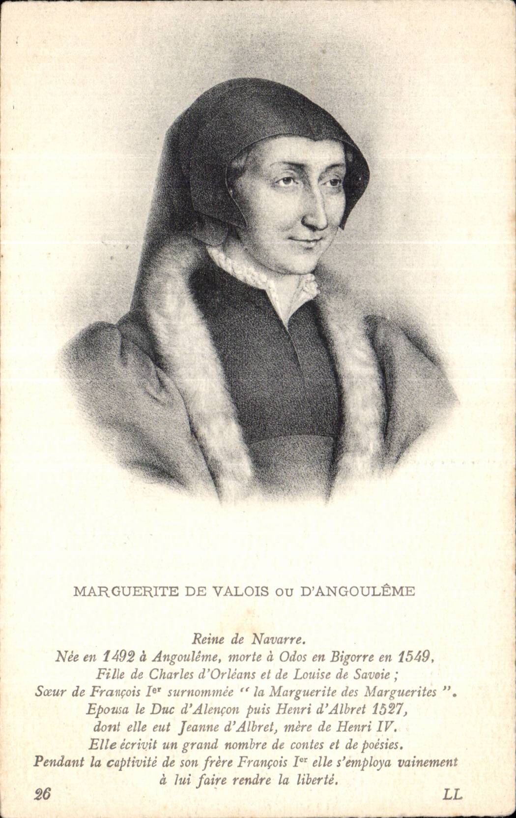 CPA Fantaisie Marguerite de Valois ou d Angouleme Reine de Navarre