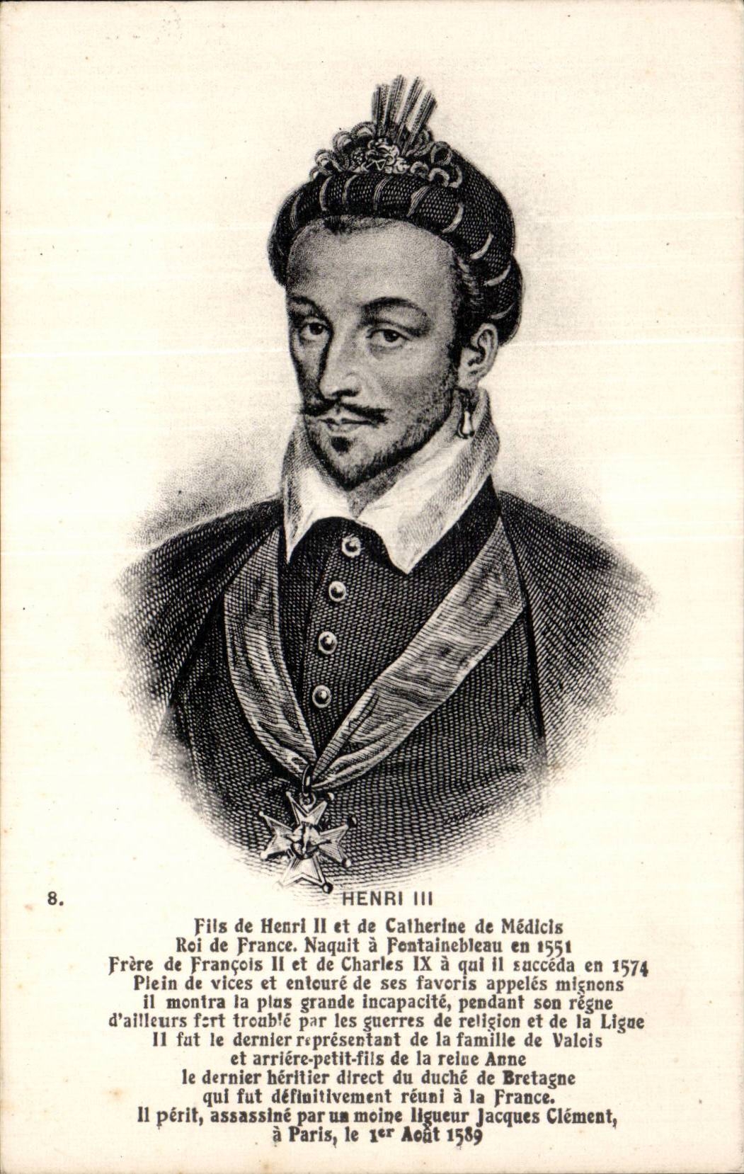 CPA Fantaisie Henri III Fils de Henri II et de Catherine de Medicis