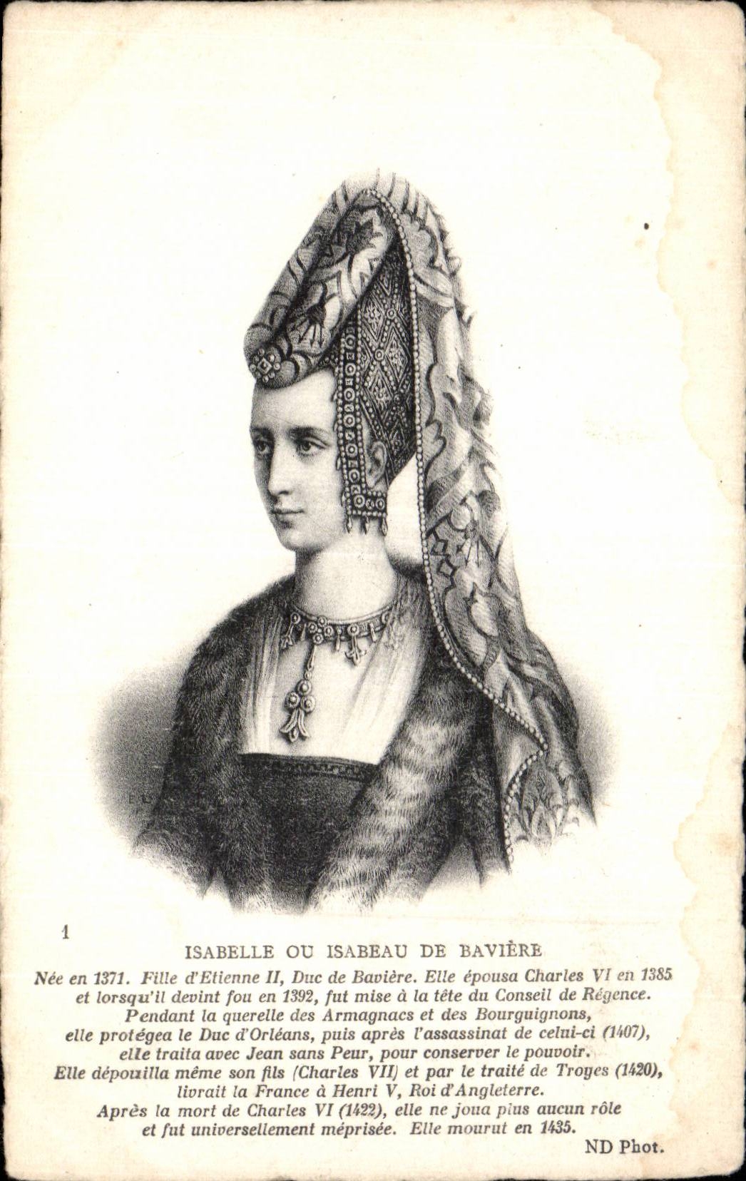 CPA Fantaisie Isabelle ou Isabeau de Baviere