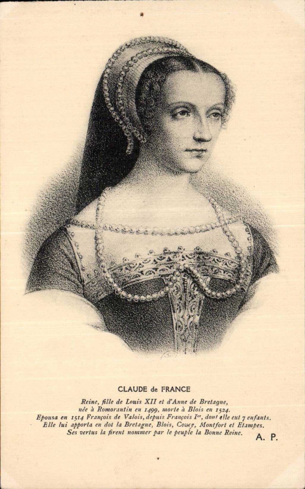 CPA Fantaisie Claude de France Reine fille de Louis XII et d Anne de Bretagne