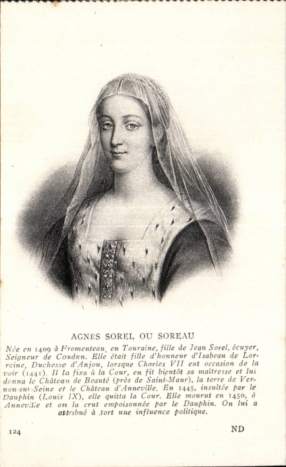 CPA Fantaisie Agnes Sorel ou Soreau