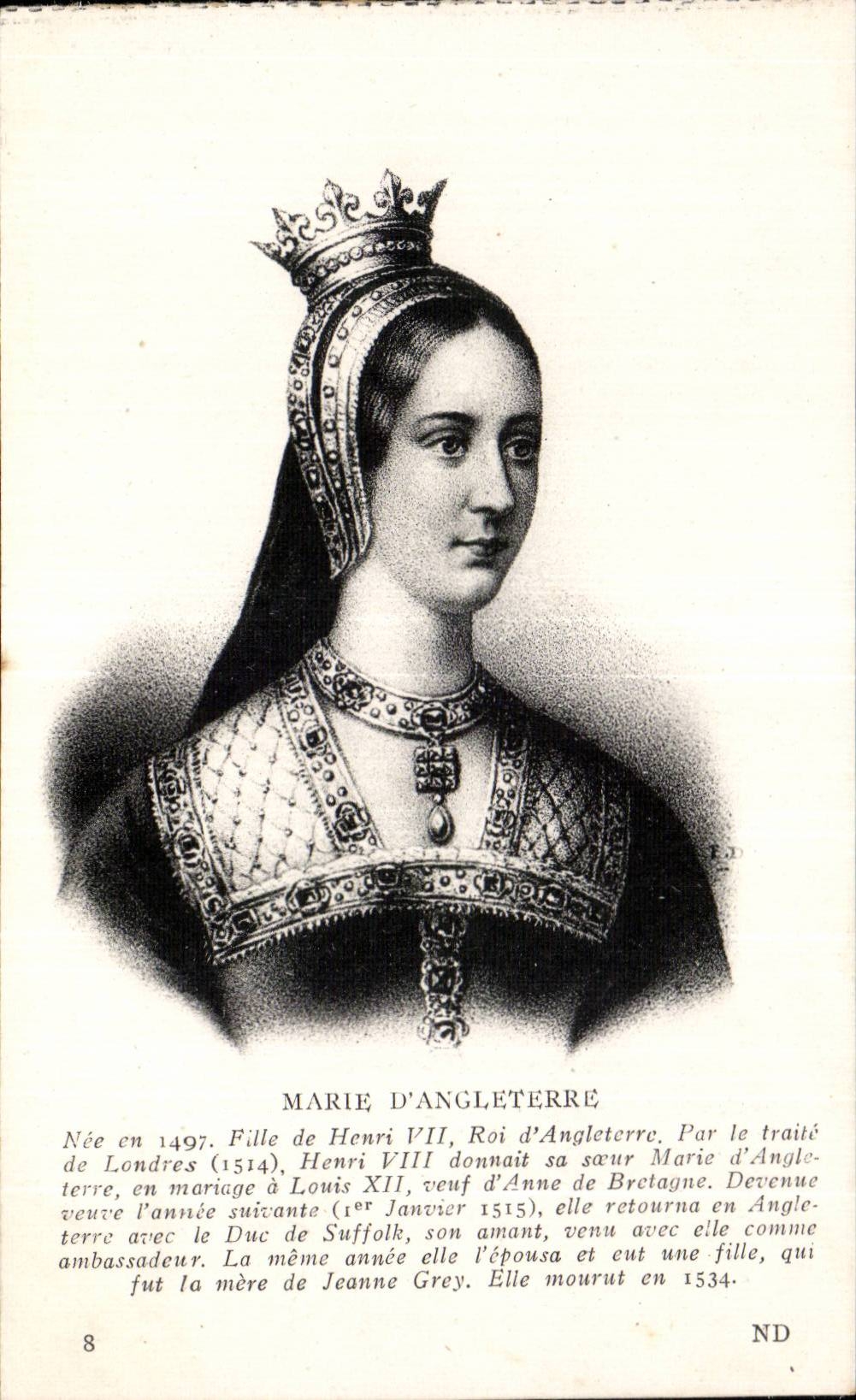 CPA Fantaisie Marie d Angleterre