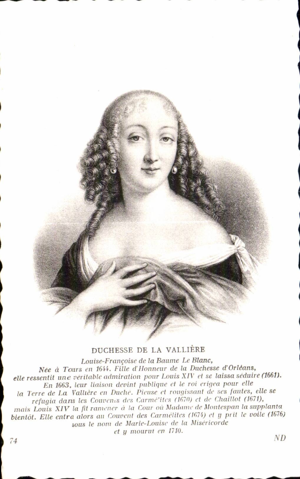 Familles Royales - Royal family - Duchesse de la Valliere - CPA