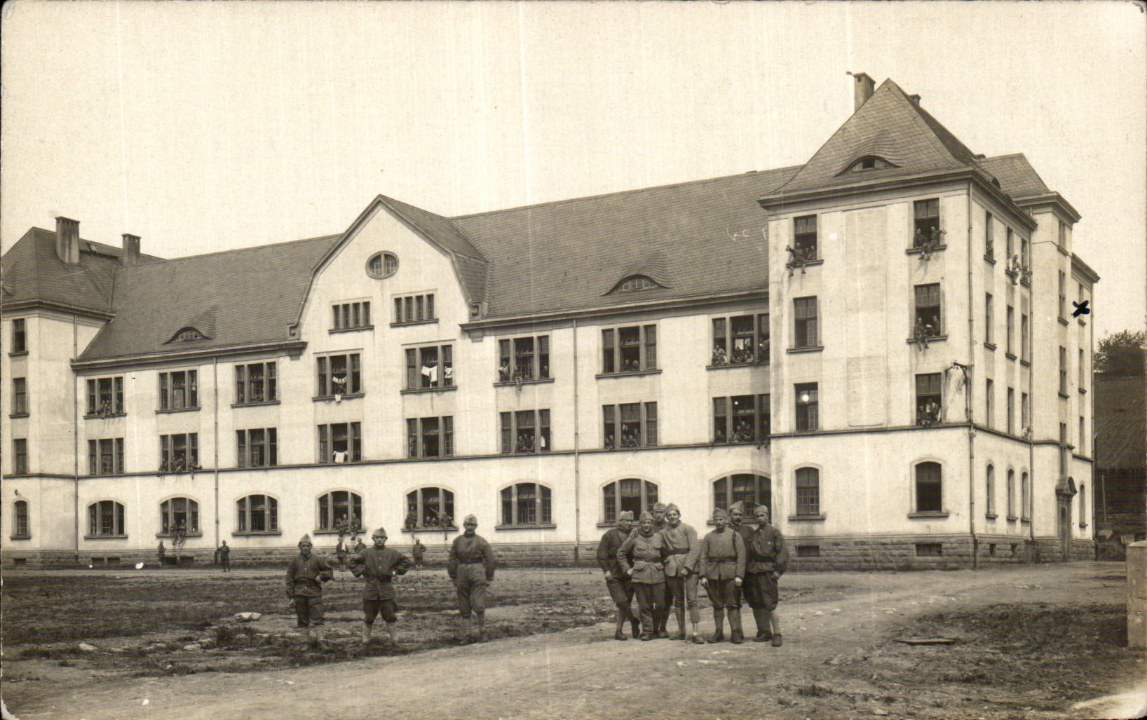 Real photo Militaria Barracks