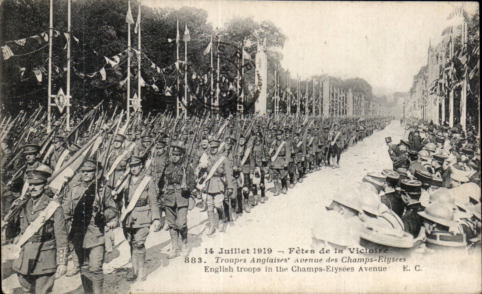 Paris - the Festival of the Victoire - July 14th 1919 - English Troops - Champs Elysees - CPA